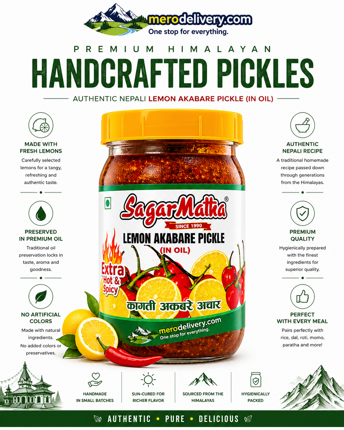 Lemon akabare pickle 380g - Sagarmatha foods